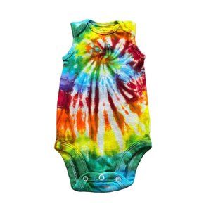 Rainbow Spiral Tie Dye Baby Bodysuit || 6 Months